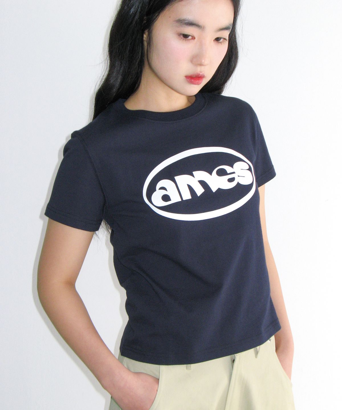 아메스 월드와이드(AMES-WORLDWIDE) AMES CIRCLE LOGO SYMBOL TEE NAVY