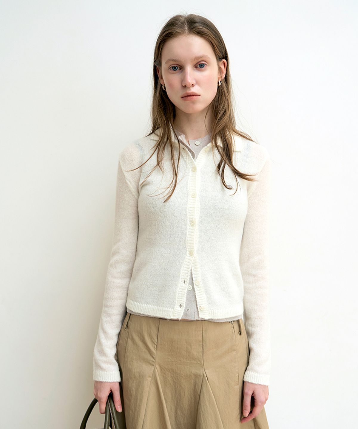 위메농(OUI MAIS NON) Jill sheer mohair cardigan