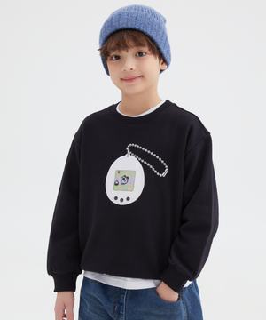 [키즈] (다마고치) 스웨트셔츠 (기모)(BLACK)_SPMWF4TKU2