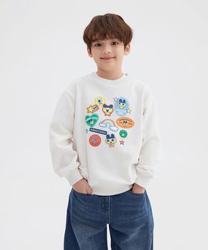 [키즈] (다마고치) 스웨트셔츠 (기모)(CREAM)_SPMWF4TKU2