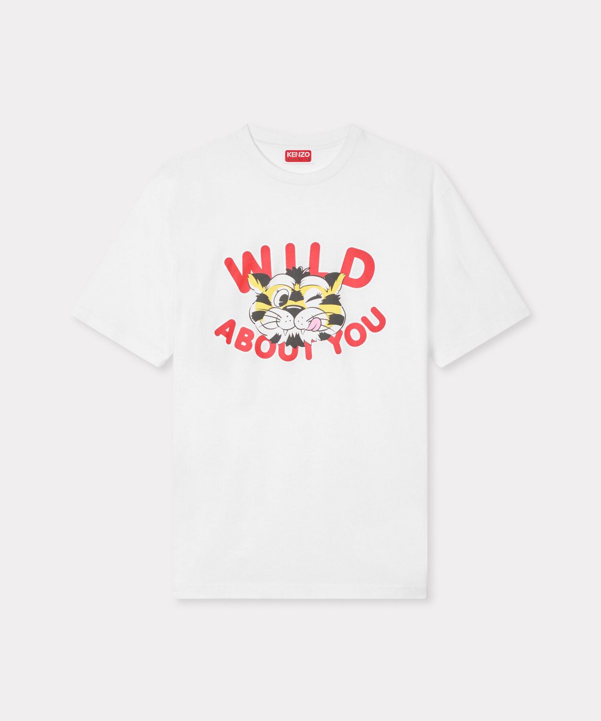 겐조(KENZO) 남성 겐조 와일드 타이거 클래식 화이트 반팔 티셔츠_K265AMT305WHX
