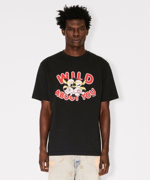 남성 겐조 와일드 타이거 클래식 블랙 반팔 티셔츠_K265AMT303BKX