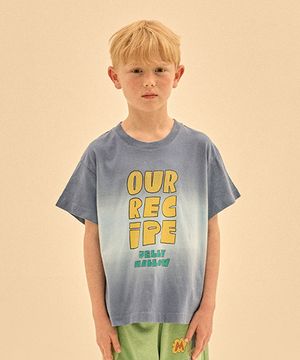 아워레시피 다잉 숏 슬리브 티셔츠_블루