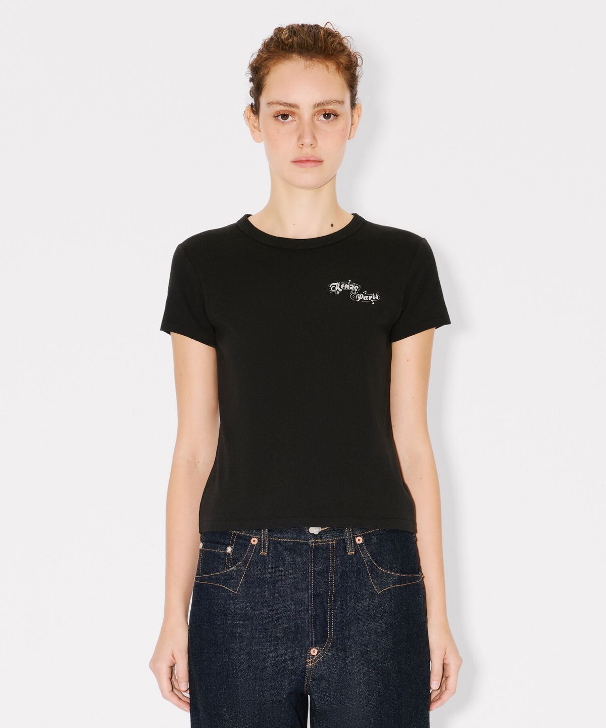 겐조(KENZO) 여성 홀리데이 블랙 클래식 티셔츠_K265AWTH01BKX
