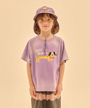 도그 브러쉬 숏 슬리브 티셔츠_퍼플