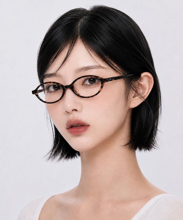 [블루라이트 차단] 긱시크 오벌 안경 K9142 호피