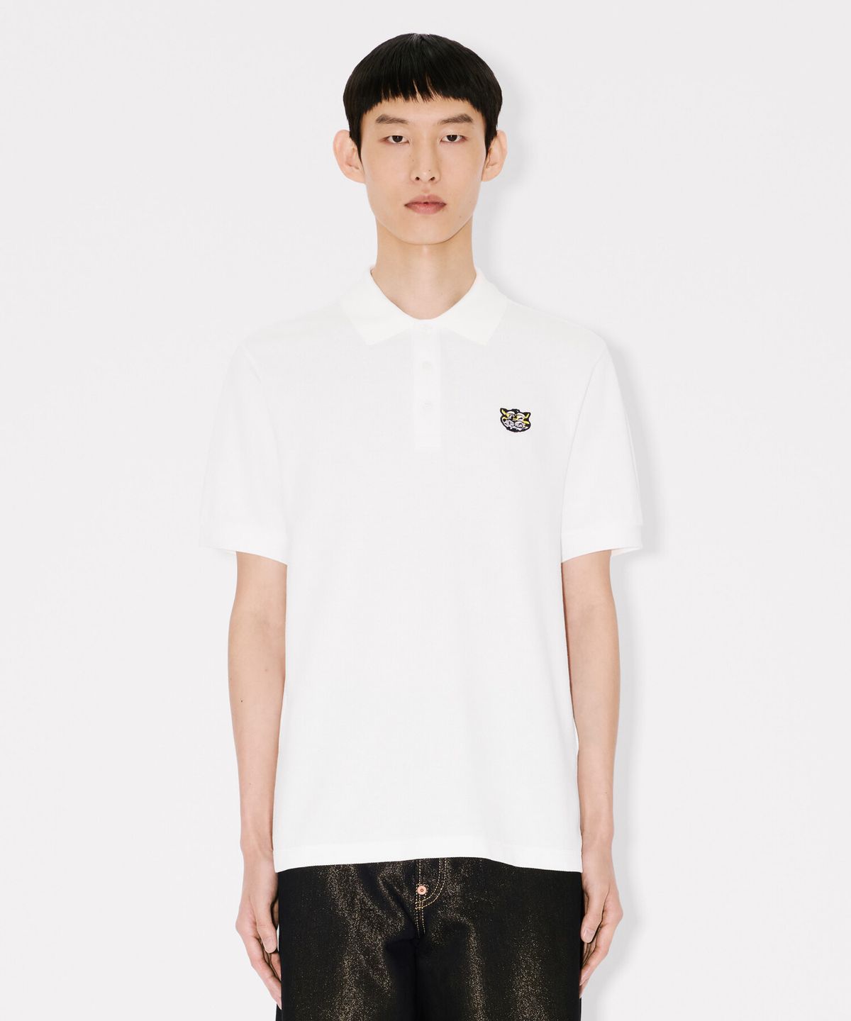 겐조(KENZO) 남성 갓츠 겐조 와일드 타이거 슬림 화이트 폴로 반팔티_K265AM2303WHX