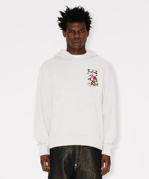 남성 겐조 와일드 타이거 자수 클래식 그레이 후드_K265AMW304LGX