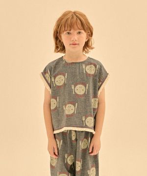 해피 플레이트 데님 테슬 슬리브리스_인디고