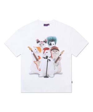 락스타 캣츠 티셔츠 - 화이트