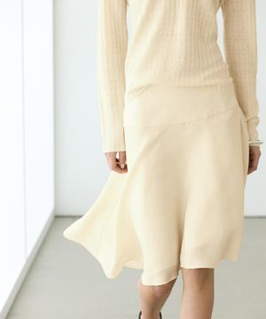 Asymmetrical flowing midi skirt