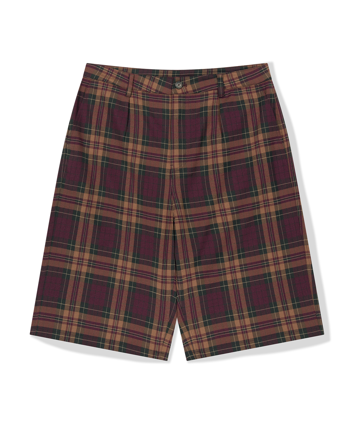 위캔더스(WKNDRS) PLAID EASY SHORTS (BURGUNDY)
