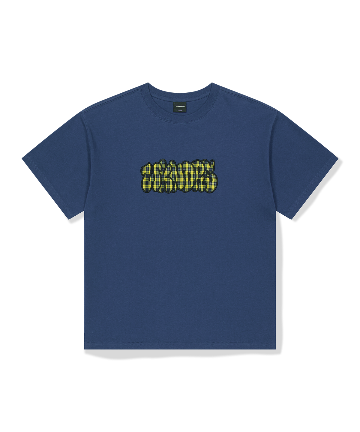 위캔더스(WKNDRS) PLAID BUBBLE T-SHIRT (NAVY)