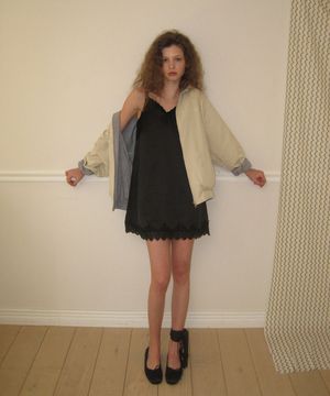 Aloha lace satin mini dress - Black