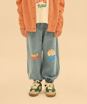 문 페이스 데님 알라딘 팬츠_블루