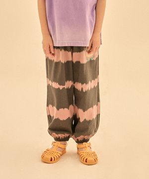 해피 플레이트 타이다이 알라딘 팬츠_차콜