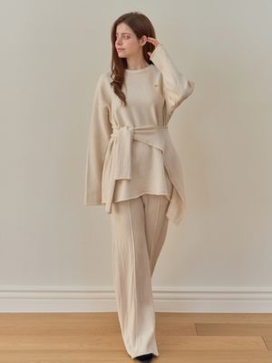 젬마니트SET (라운드니트+팬츠+숄) 3color