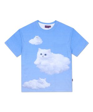 클라우드 캣 티셔츠 - 스카이 블루