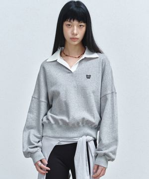BUTTERFLY COLLAR SWEATSHIRT_GRAY