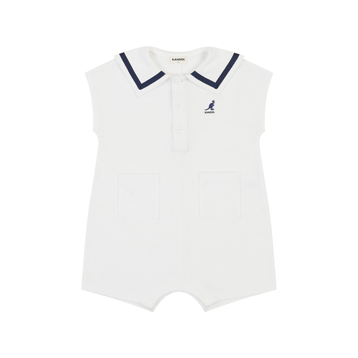 캉골키즈(KANGOL KIDS) [베이비] 쿨맥스 피케 세일러 롬퍼  SA 0D11 화이트
