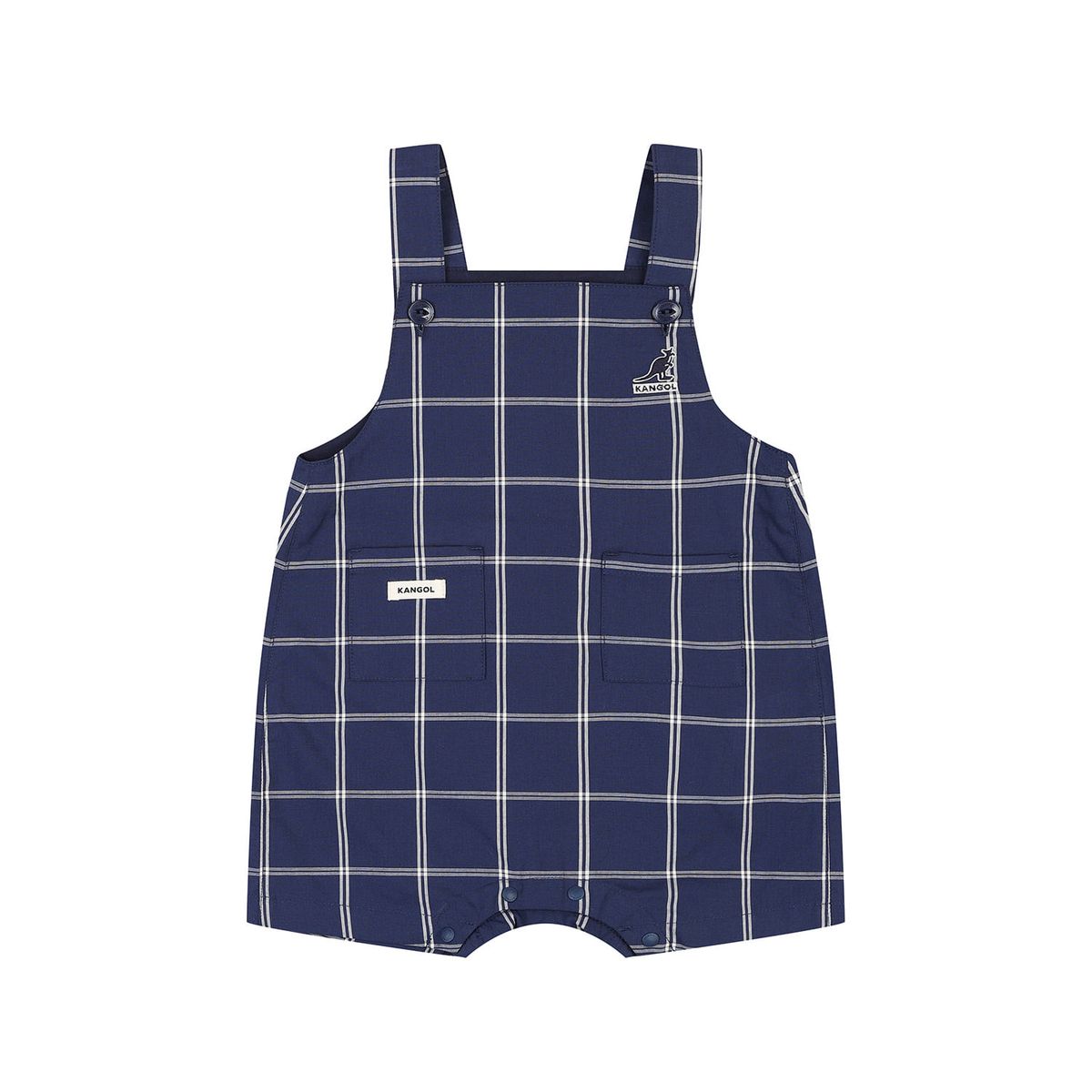 캉골키즈(KANGOL KIDS) [베이비] 체크 우븐 오버롤 SB 0D15 네이비