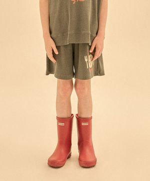 해피 플레이트 와플 쇼츠_차콜