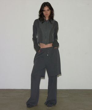 SHORTS LAYERED EASY PANTS CHARCOAL