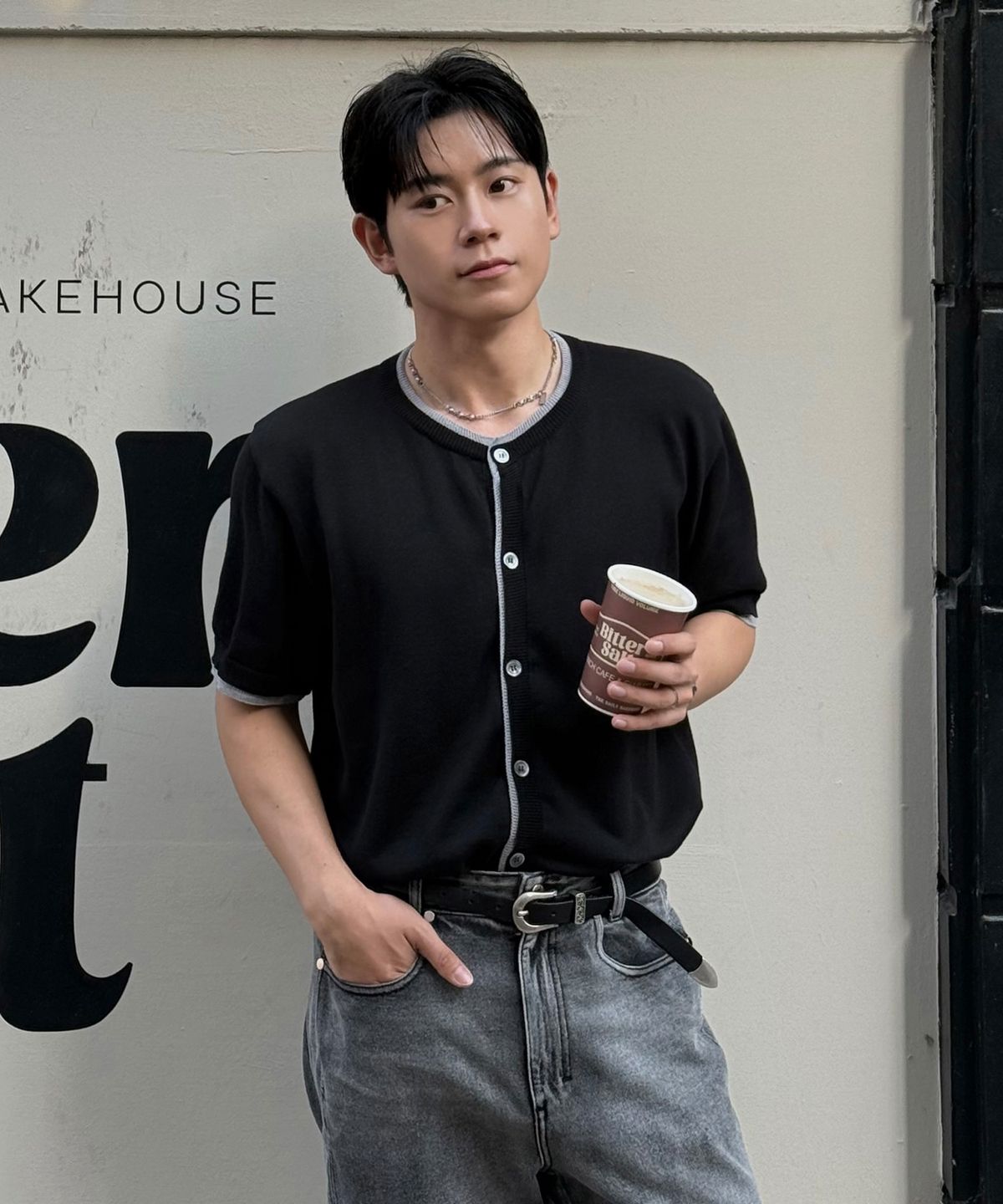 로템버(ROTEMBER) 워셔블 더블 레이어드 크롭 하프 니트 가디건 [ 3 COLOR ]