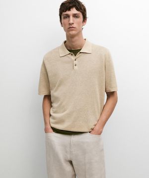 린넨 니트 저지 폴로 스웨터