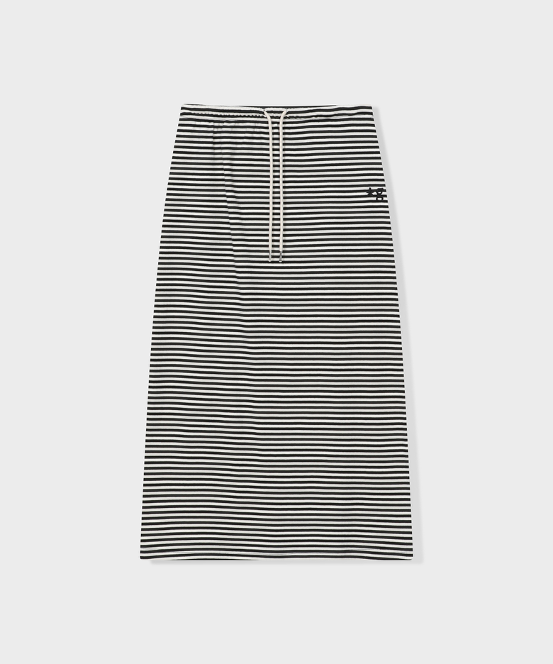 STRIPE LOGO SKIRT (BLACK)