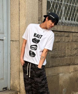 KALT Lips Half T-Shirts White