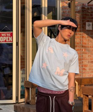 AM Star Half T-Shirts Light Blue