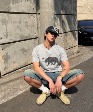 Cali Bear Half T-Shirts Gray