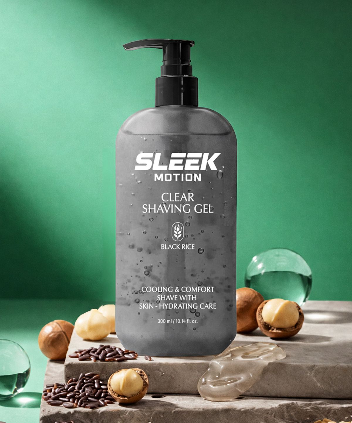 슬릭(SLEEK) 슬릭 모션 클리어 쉐이빙젤 블랙라이스 300mm