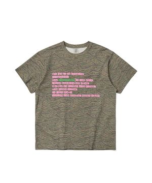 Y.E.S Wording Camo Tee Khaki