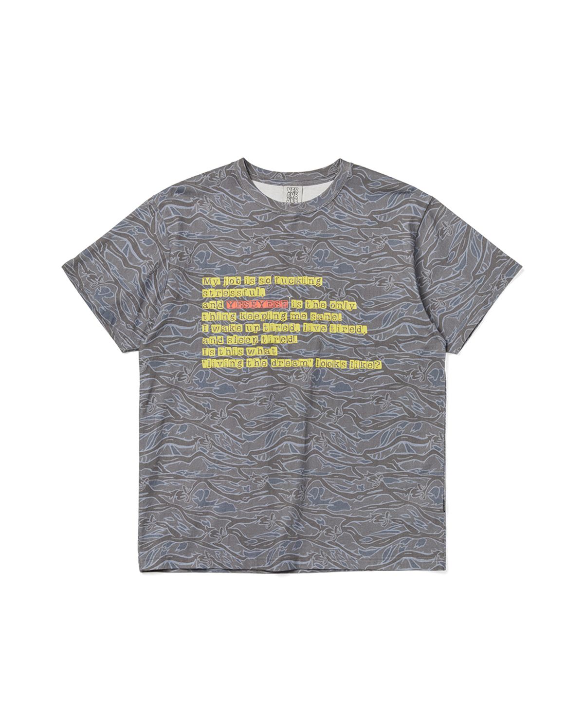 예스아이씨(YESEYESEE) Y.E.S Wording Camo Tee Navy
