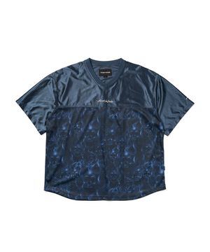 Y.E.S Skull Mesh Tee Navy