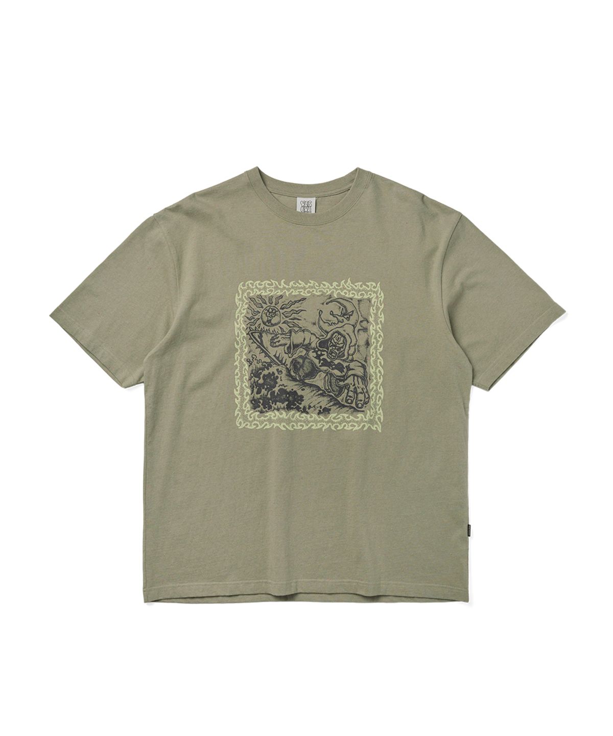 예스아이씨(YESEYESEE) Y.E.S Spikewave Tee Khaki