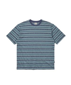 Y.E.S Jacquard Stripe Tee Blue