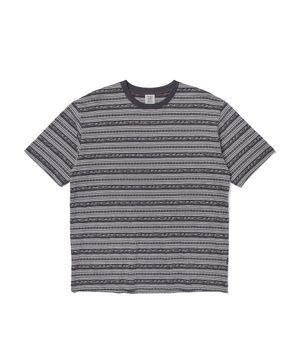 Y.E.S Jacquard Stripe Tee Charcoal