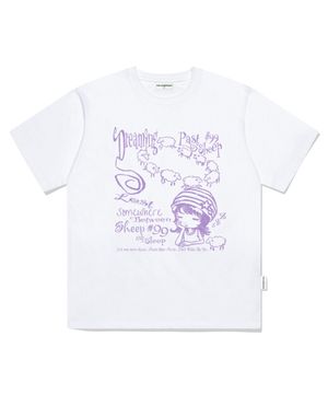 드리밍 쉽 프린트 오버핏 반팔티 화이트