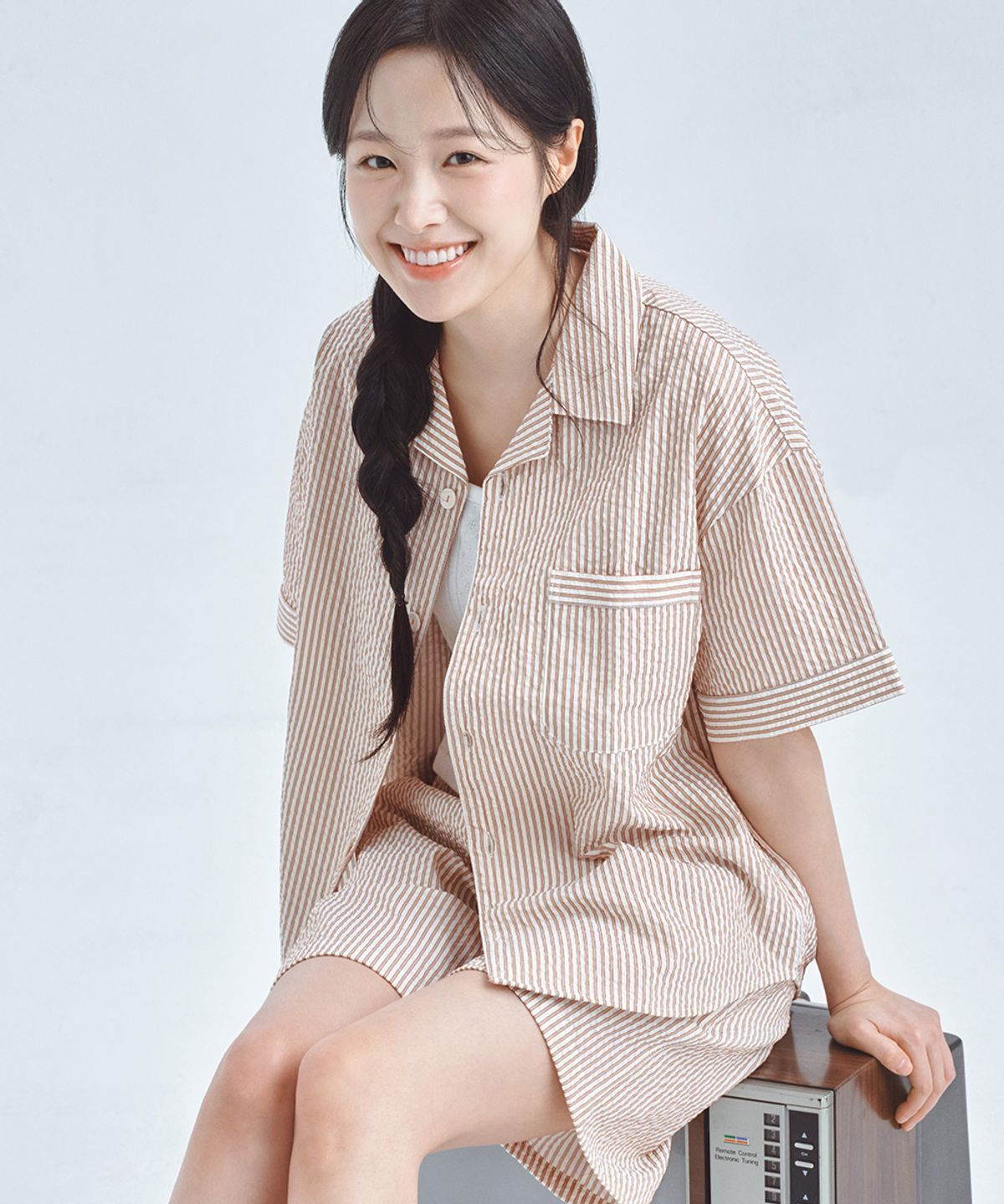 비와이씨(BYC) 시어서커 반팔 잠옷세트 브라운 (남녀공용)