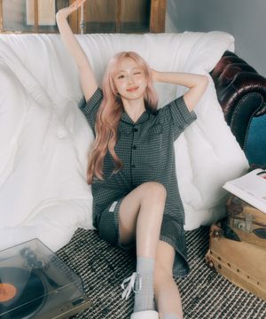 [2SET] 실크핏 더스트 반팔 커플 잠옷 세트