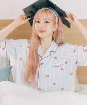 [2SET] 실크핏 보니 반팔 커플 잠옷 세트