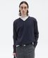 BAMBOO V-NECK SWEATER - NAVY