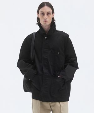 DANE COTTON WORK JACKET - WASHED BLACK