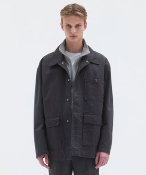 DANE COTTON WORK JACKET - GREY NAVY