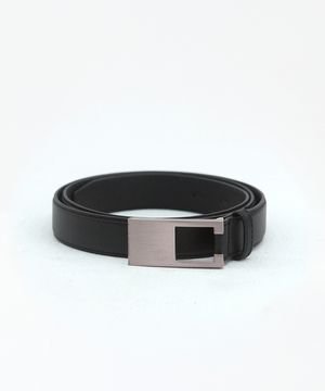 FRAME BUCKLE LEATHER BELT - BLACK