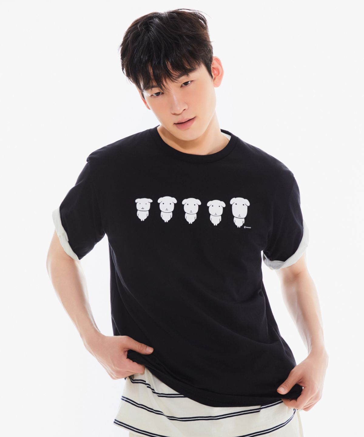 스파오(SPAO) [가나디] 반팔 티셔츠(BLACK)_SPRLG25U09