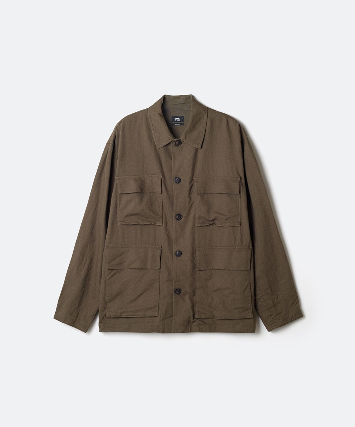 스파오(SPAO) 리넨블렌드 사파리 재킷_SPJJG24M01